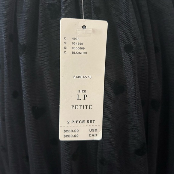 Anthropologie Black Mesh Heart Skirt Size LP New With Tags - Picture 5 of 9